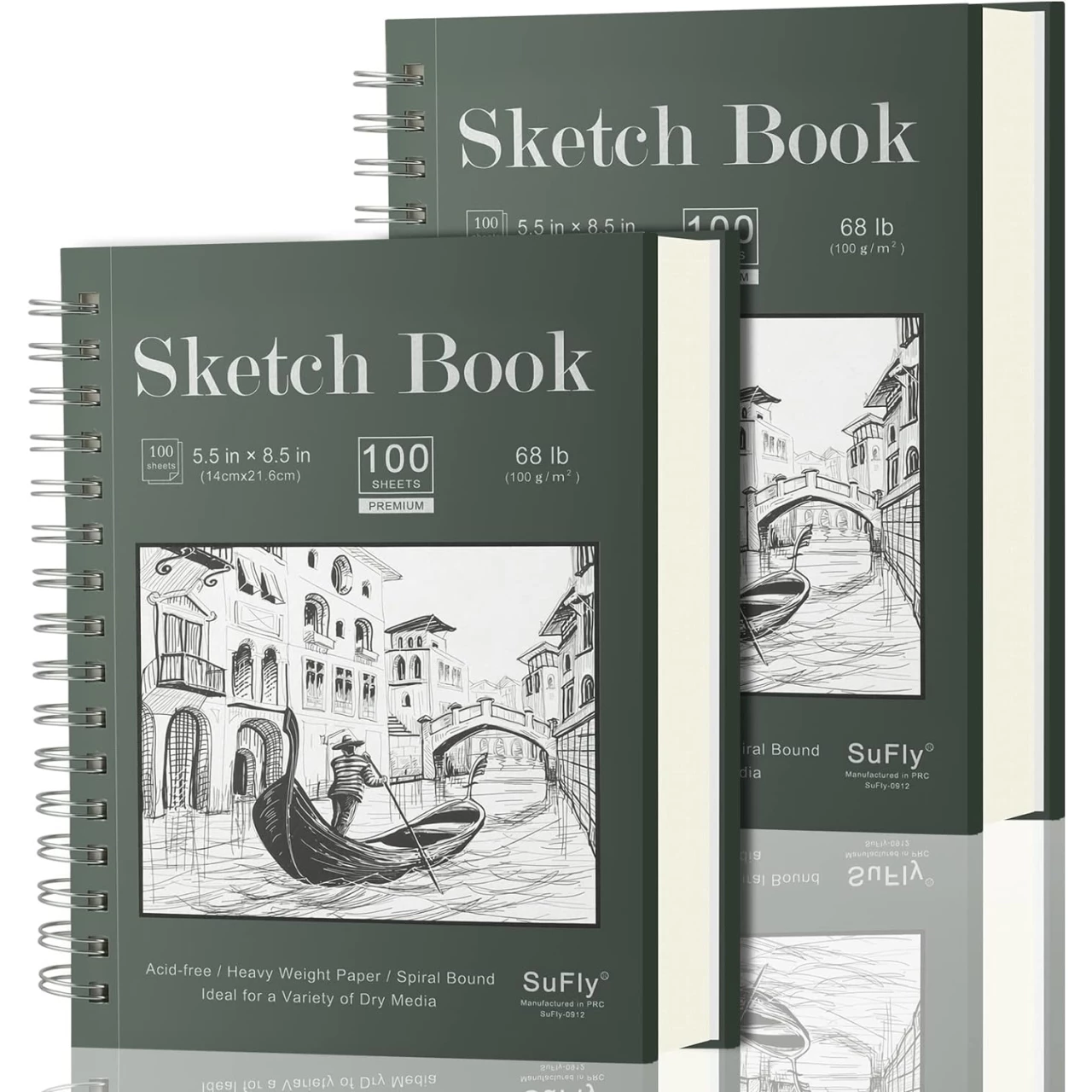 Sketch Book 5.5 X 8.5 - Spiral Sketchbook Pack of 2