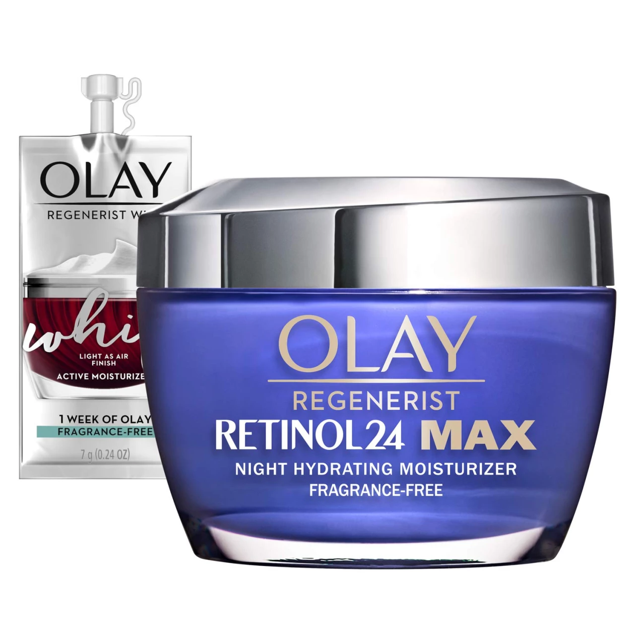 Olay Regenerist Retinol 24 Max Moisturizer, Retinol 24 Max Hydrating Night Face Cream, Fragrance-Free Non Greasy Feeling 1.7 oz