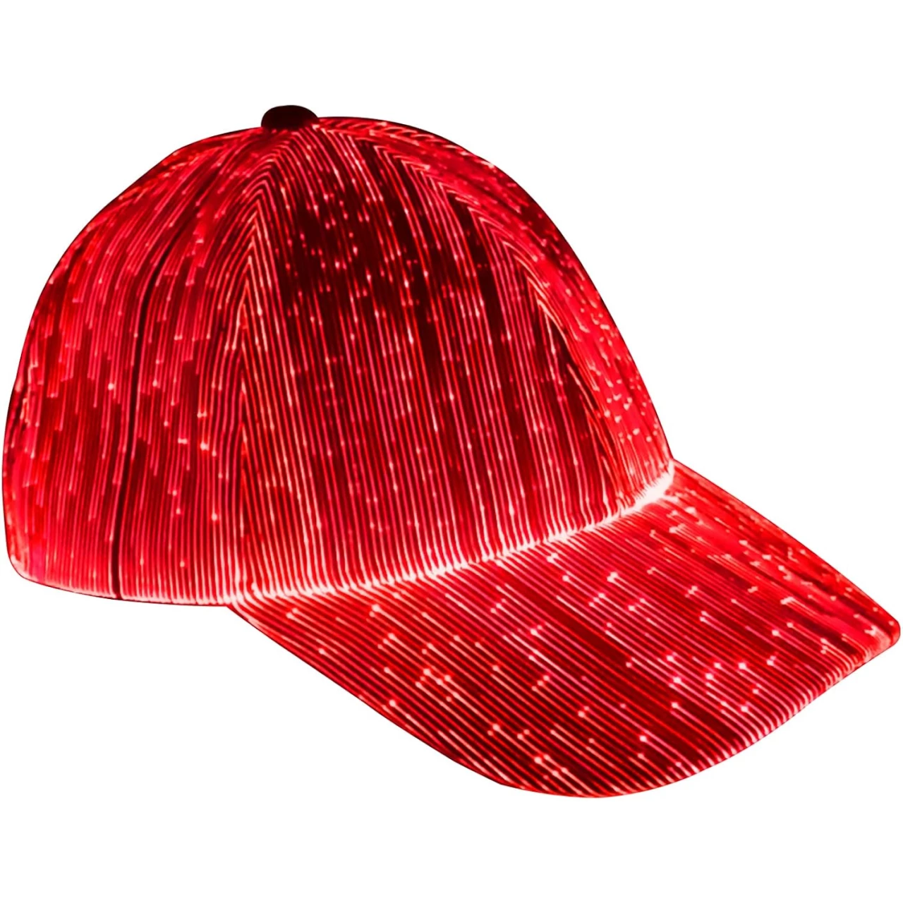 Ruconla Fiber Optic Cap LED hat with 7 Colors Luminous Glowing EDC Baseball Hats USB Charging Light up caps Even Party led Christmas Cap for Event Holiday Black