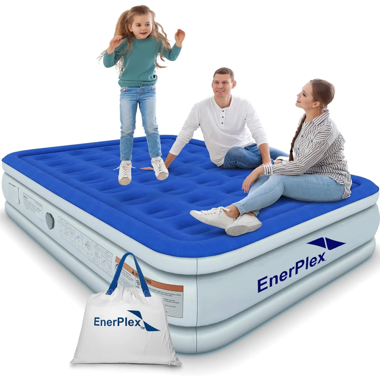 EnerPlex Air Mattress with Built-in Pump - Double Height Inflatable Mattress