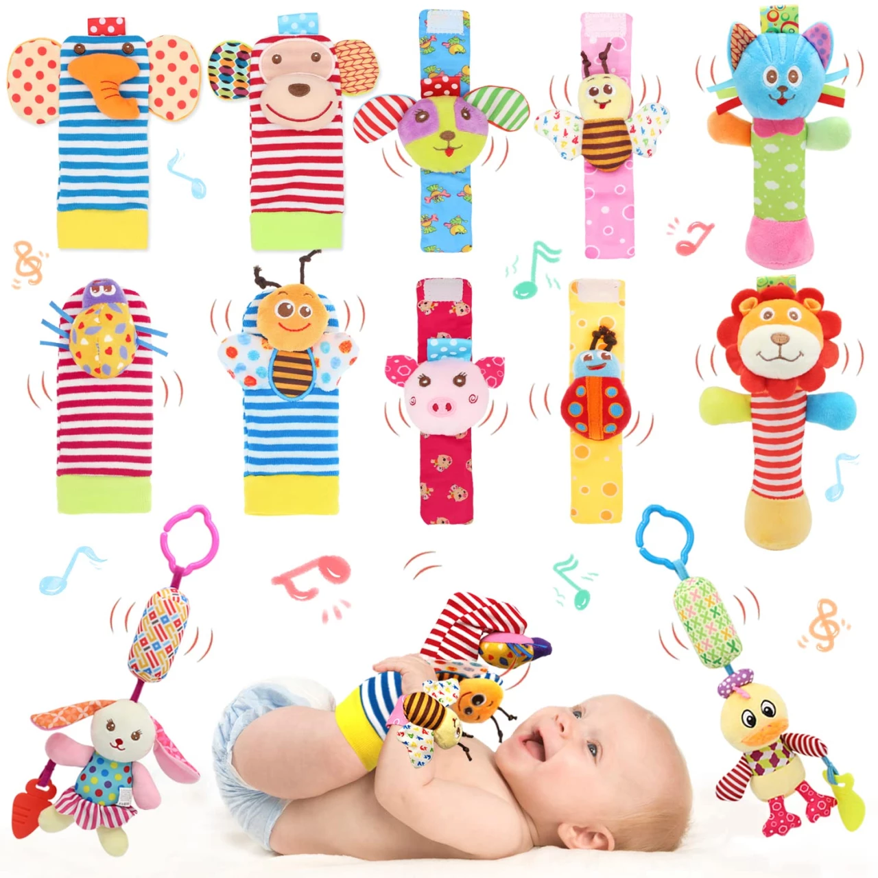 Wrist Rattles Foot Finder Rattle Sock Baby Toy