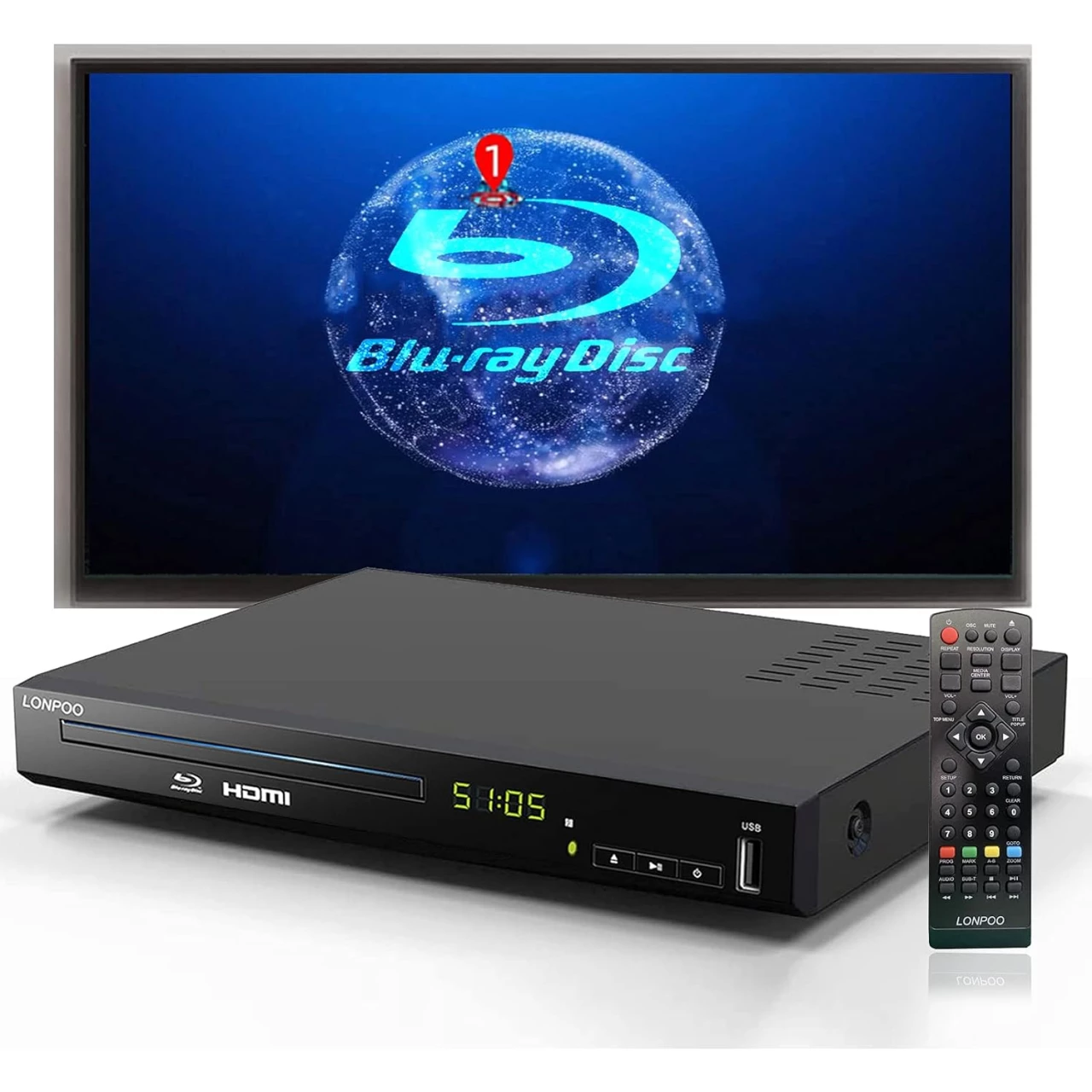 Blu Ray DVD Player, Full HD Blu-ray Disc Player