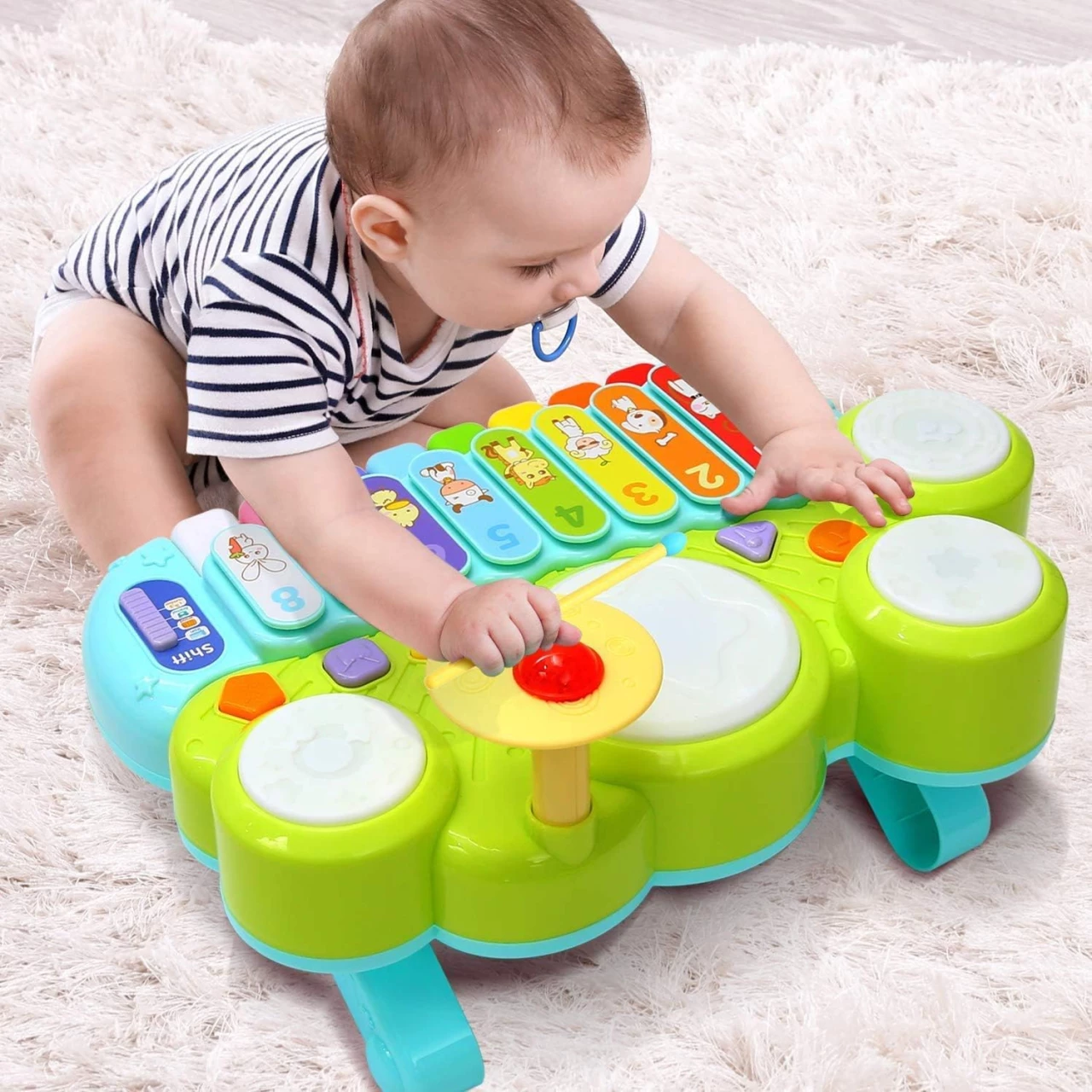 Xylophone Table Music Toys of Ohuhu, Multi-Function Toys Kids Drum Set