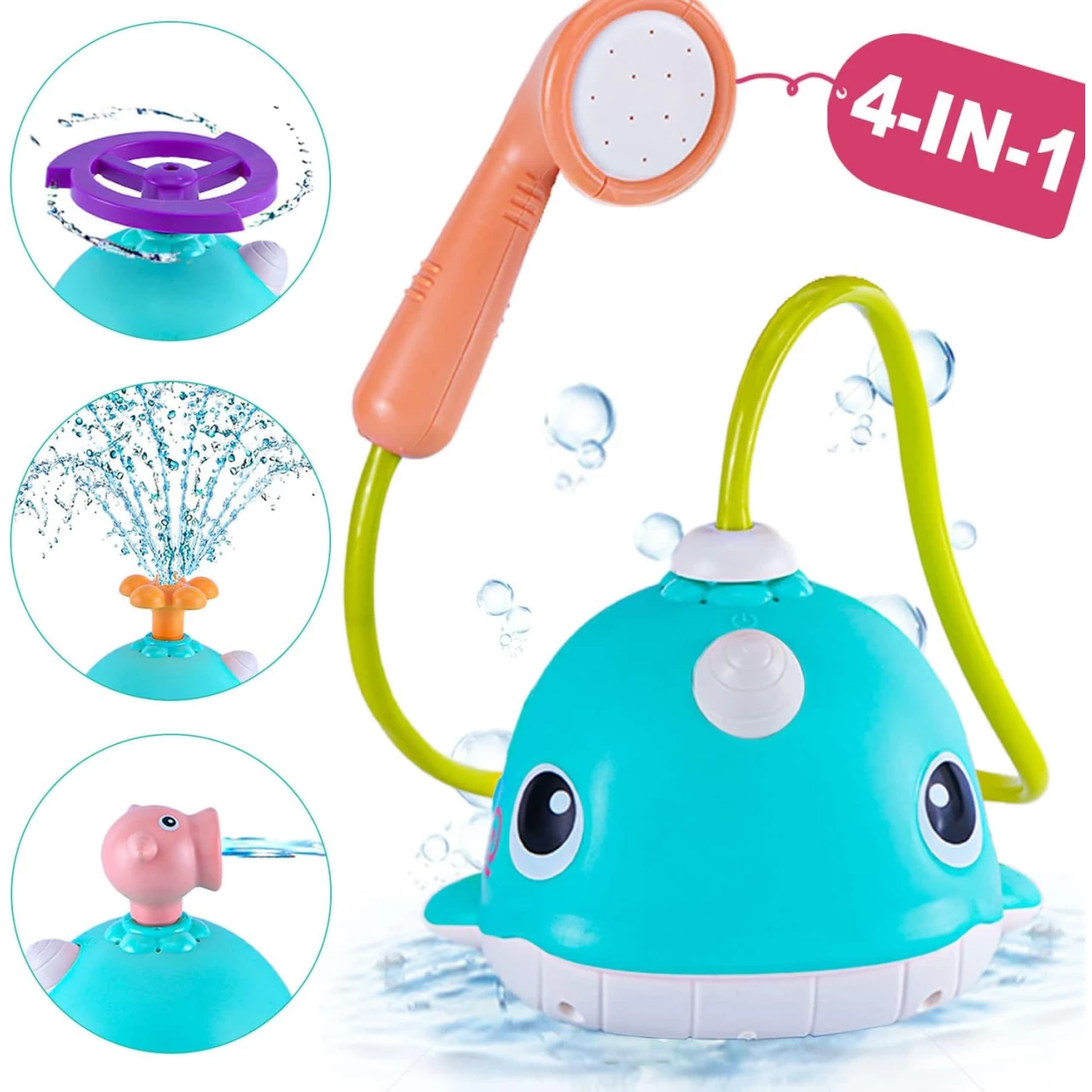 Bath Toys for Toddlers 1-3, Baby Toys 12-18 Months, Mold Free Whale Water Spraying Bath Toy