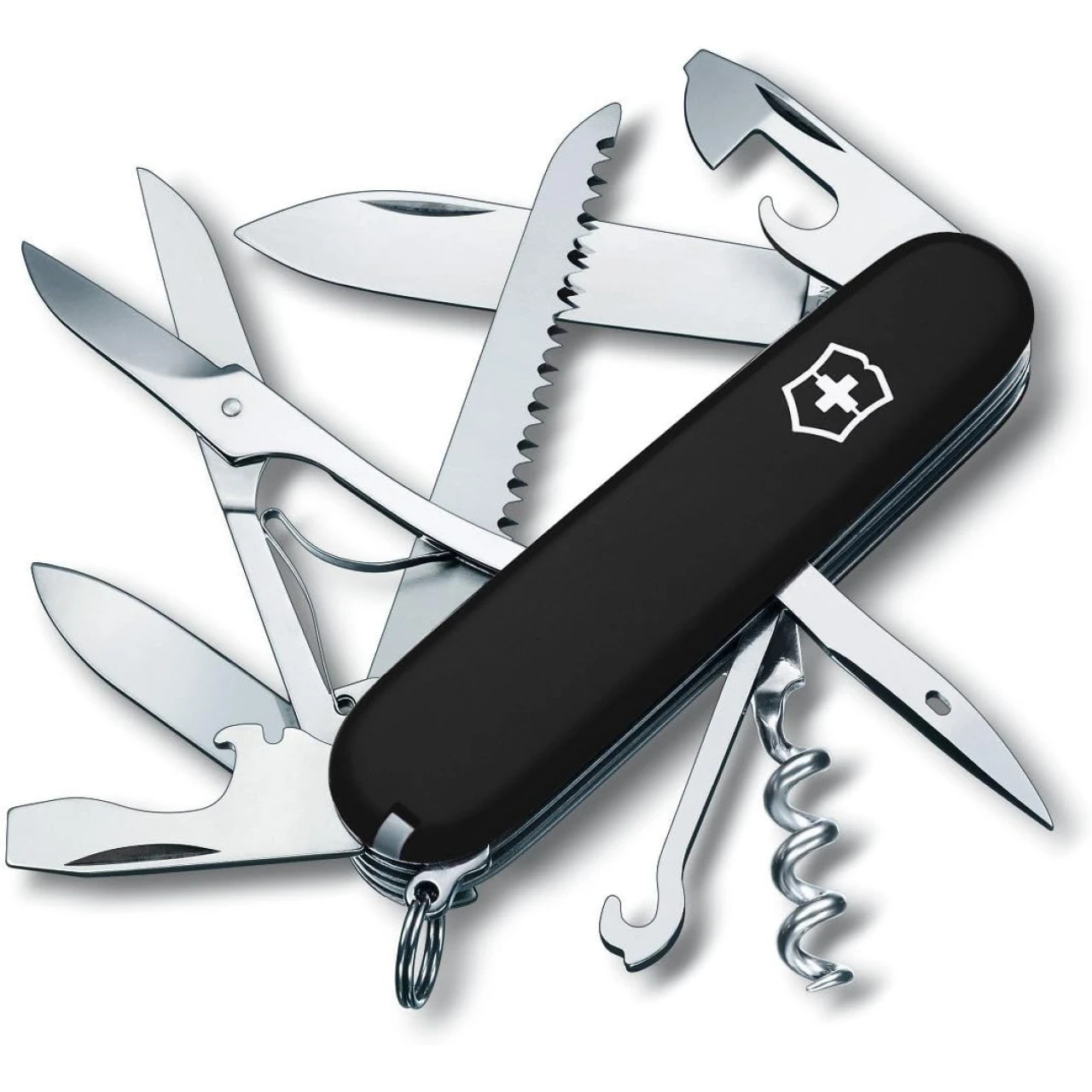 Victorinox unisex adult Victorinox Swiss Army Huntsman Pocket Knife Black 91mm, Black, 91mm US