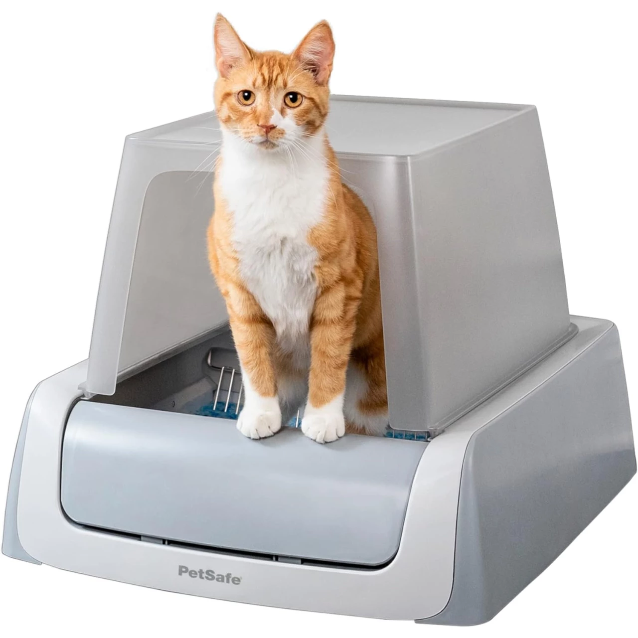 PetSafe ScoopFree Complete Plus Self-Cleaning Cat Litter Box with Front-Entry Hood - Never Scoop Litter Again - Hands-Free With Included Disposable Crystal Tray - Less Tracking, Better Odor Control