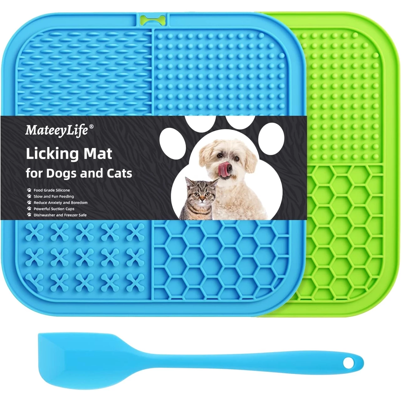 MateeyLife Licking Mat for Dogs and Cats, Premium Lick Mats with Suction Cups