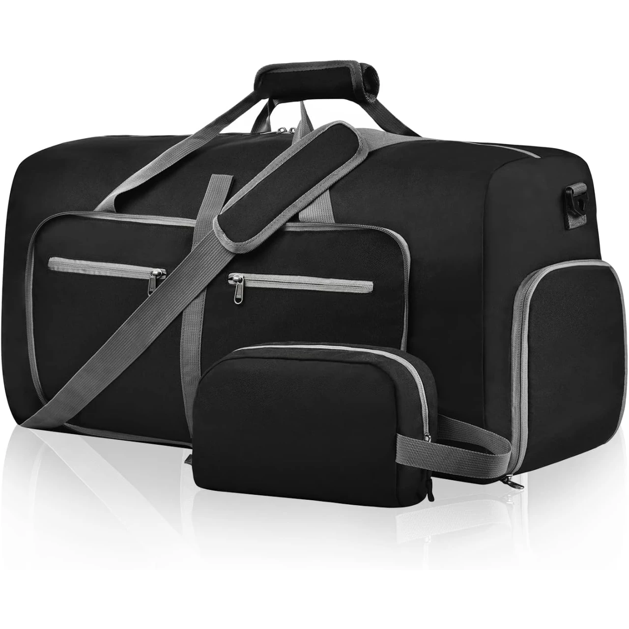 Felipe Varela 65L Duffle Bag with Shoes Compartment and Adjustable Strap, Foldable Travel Duffel Bags for Men Women, Waterproof Duffel Bags