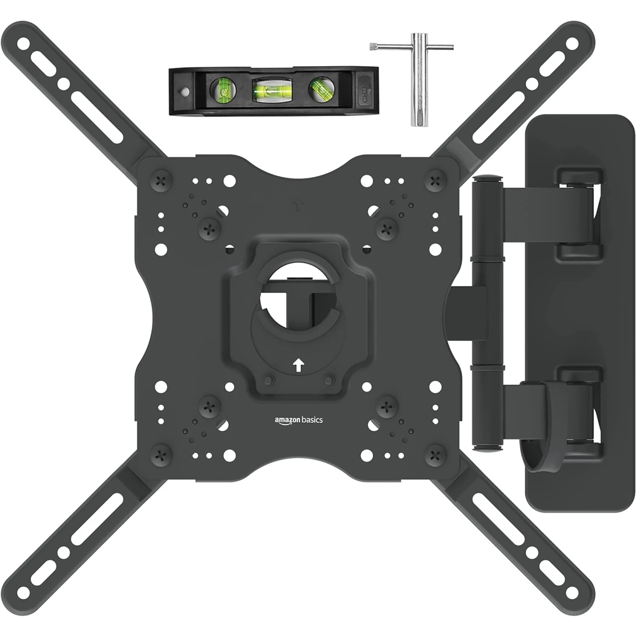 Amazon Basics Full Motion Articulating TV Monitor Wall Mount for 26&quot; to 55&quot; TVs and Flat Panels up to 80 Lbs, Black