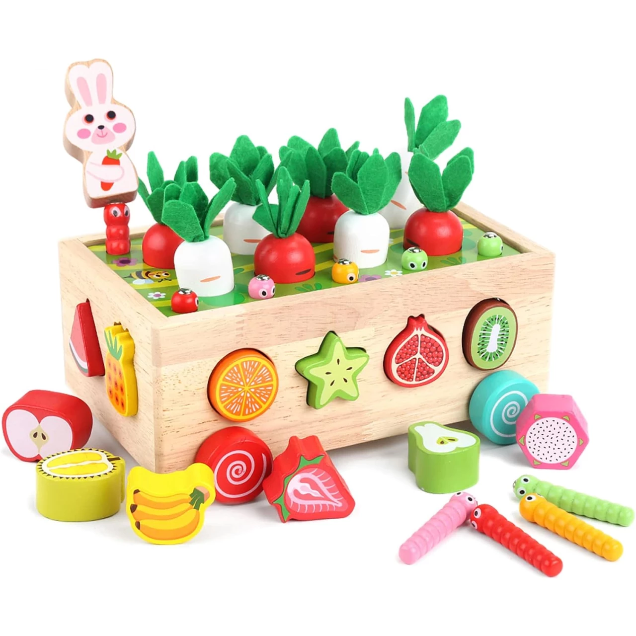 Toddlers Montessori Wooden Educational Toys for Baby Boys Girls Age 1 2 3 Year Old, Shape Sorting Toys Gifts for Kids 2-4, Wood Preschool Learning Fine Motor Skills Game