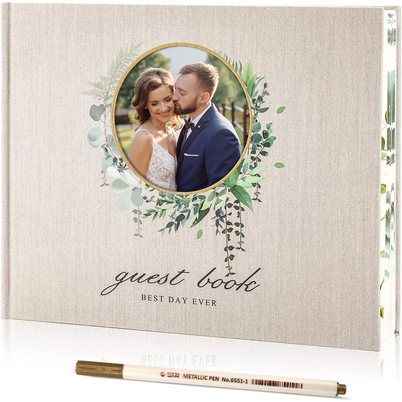 Wedding Guest Book Polaroid Guest Book Wedding Reception 100 Pages Thick Paper Hardcover 8&quot; x 10&quot; Personalized Wedding Guest Book Alternative Baby Shower, Birthday, Graduation Party with Markers Pen (Light Gray, 8&quot; x 10&quot;)