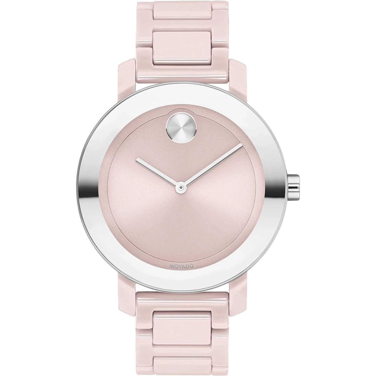 Movado Bold Evolution Women&rsquo;s Swiss Qtz Stainless Steel and Ceramic Bracelet Casual Watch, Color: Blush (Model: 3600709)