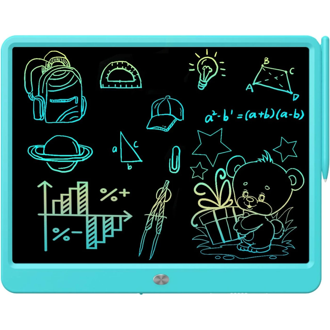 FLUESTON LCD Writing Tablet 15 Inches Colorful Screen Drawing Pad, Doodle and Scribbler Boards for Kids, Electronic Educational Learning Toys for 3-12 Year Old Boys