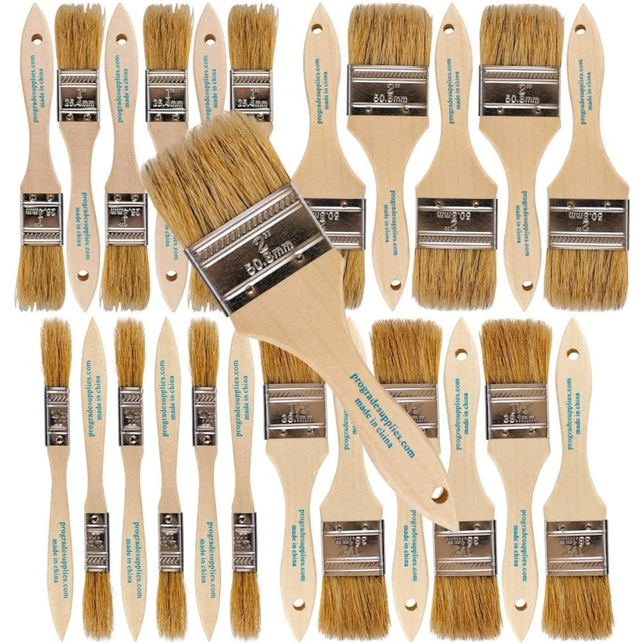 Pro Grade - Chip Paint Brushes - 24 Piece Variety Chip Brush Set
