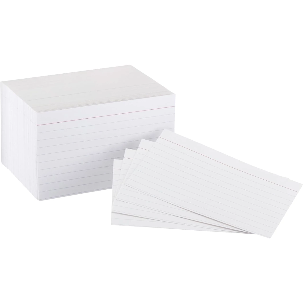 Amazon Basics Heavy Weight Ruled Lined Index Cards, 300 Count, 100 Pack of 3, White, 3 x 5 Inch Card