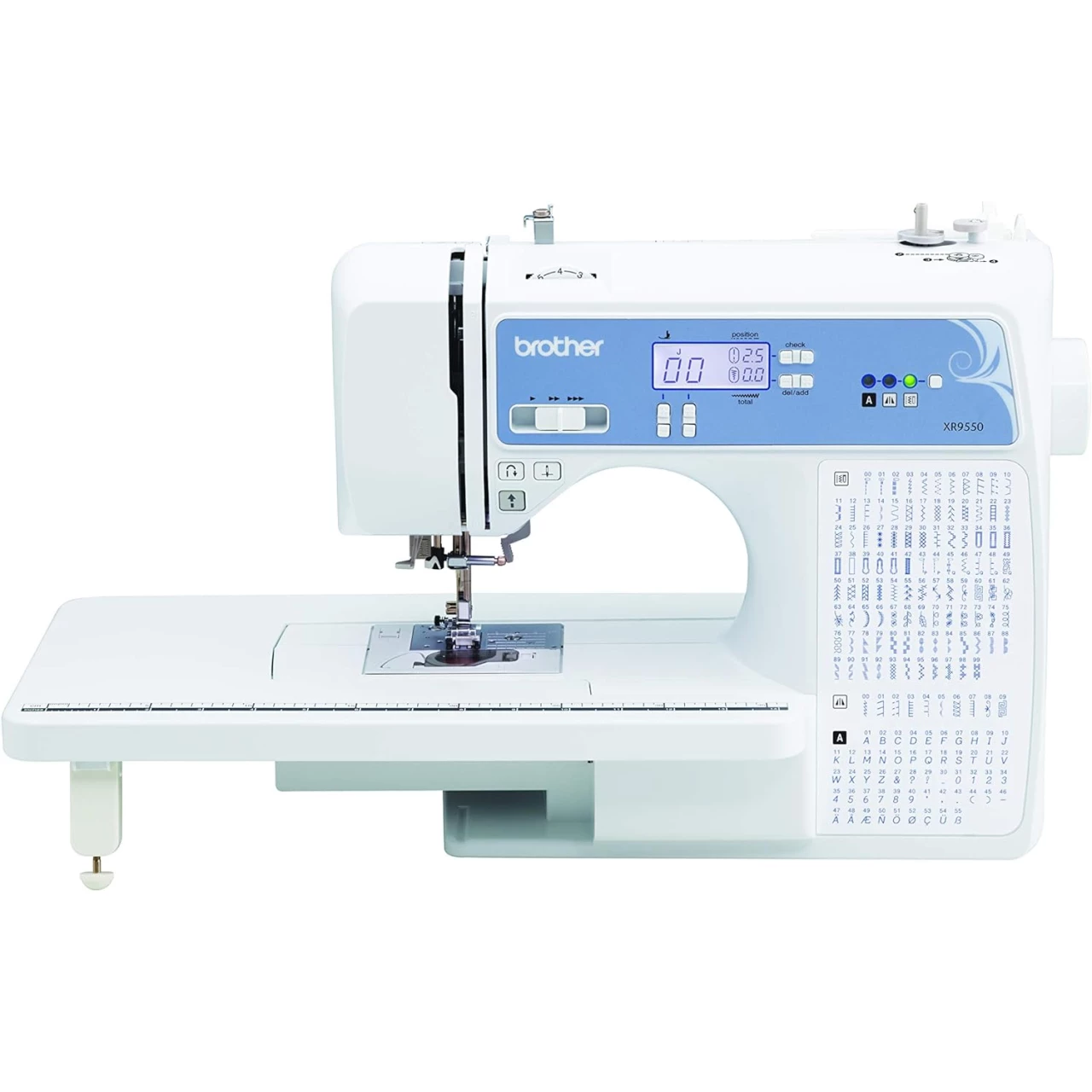 Brother Sewing and Quilting Machine, Computerized, 165 Built-in Stitches, LCD Display, Wide Table, 8 Included Presser Feet, White