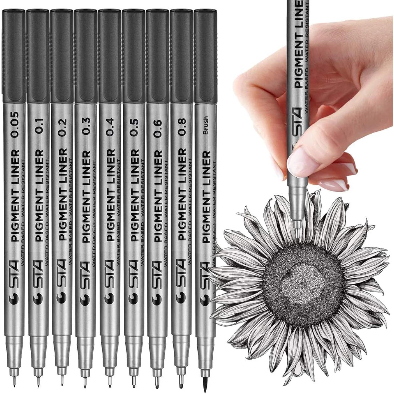 MISULOVE Black Micro-Pen Fineliner Ink Pens