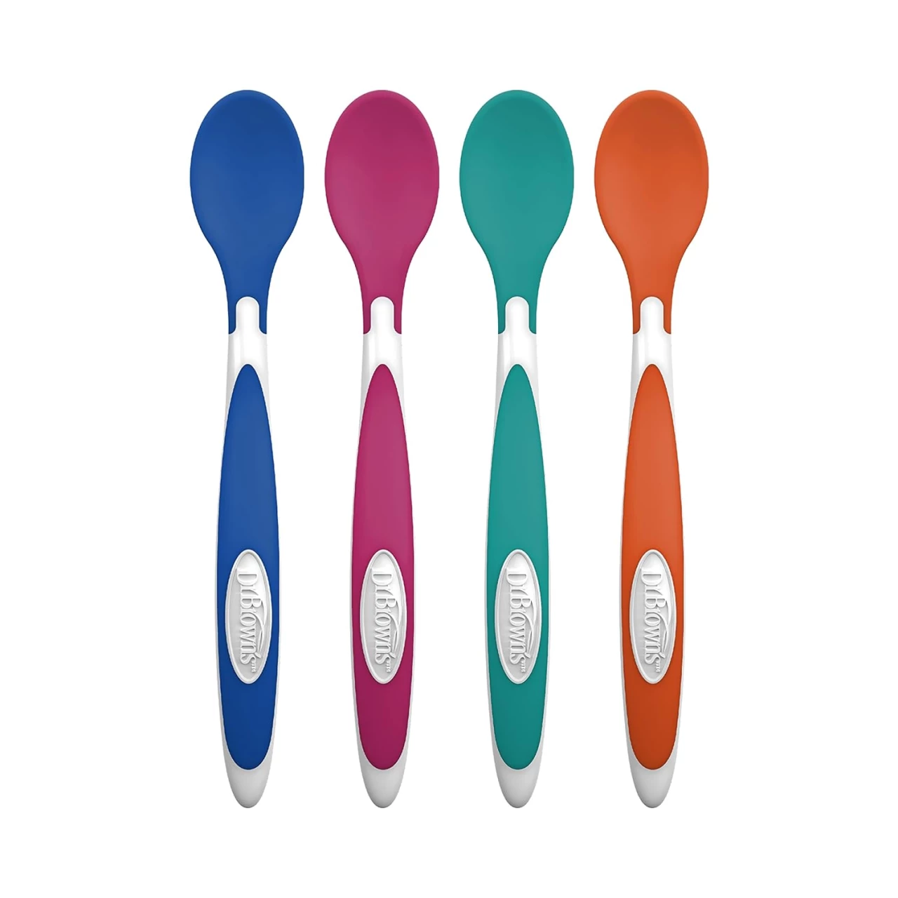 Dr. Brown&rsquo;s Designed to Nourish TempCheck Silicone Spoons, 4-Pack, Blue