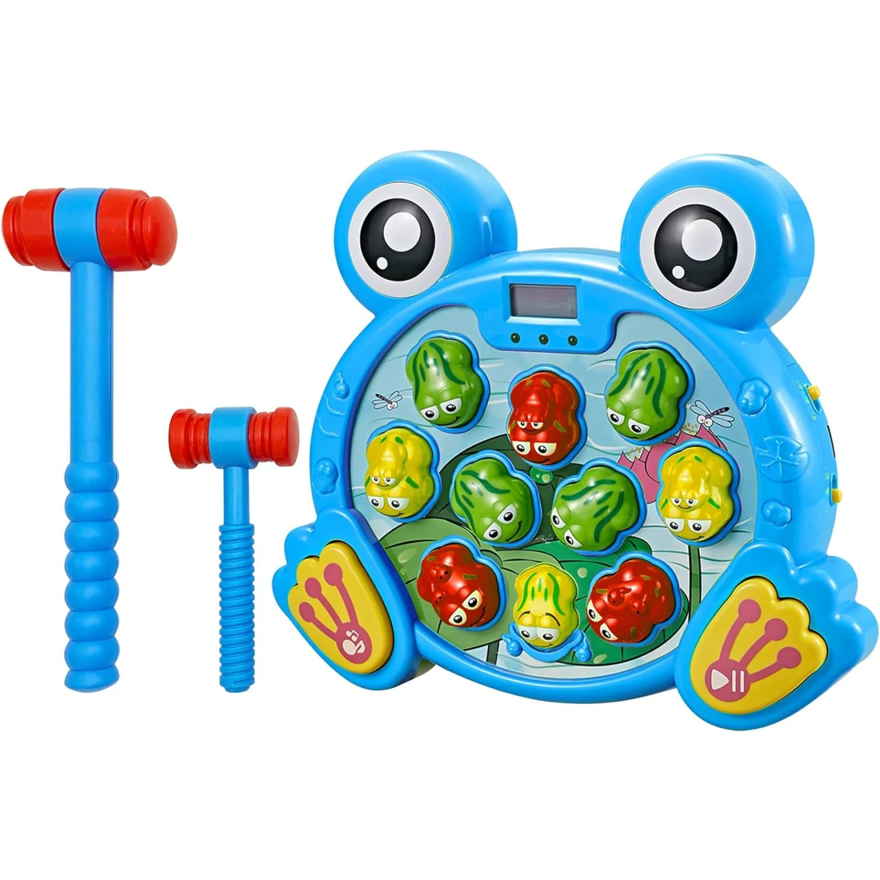 Think Gizmos - Whack A Frog Hammering Game - Great Toddler Toy for Learning &amp; Early Hand Eye Co-Ordination Development. (Blue)