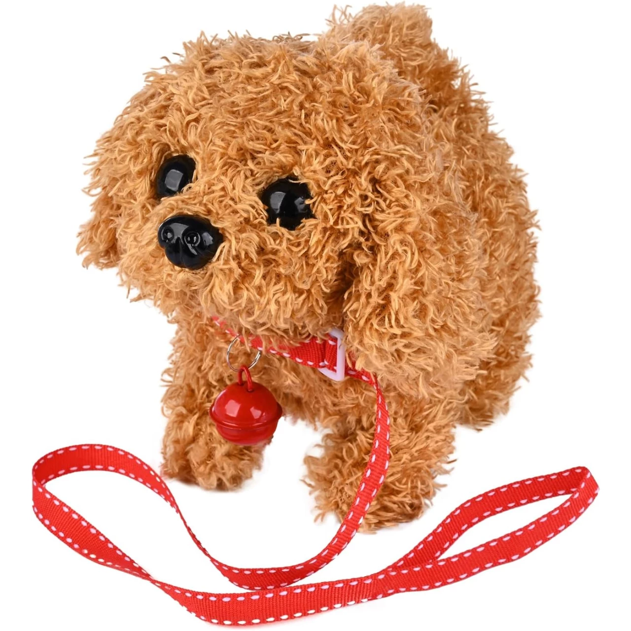 WorWoder Plush Teddy Toy Puppy Electronic Interactive Pet Dog - Walking, Barking, Tail Wagging, Stretching Companion Animal for Kids Children (Teddy Dog)