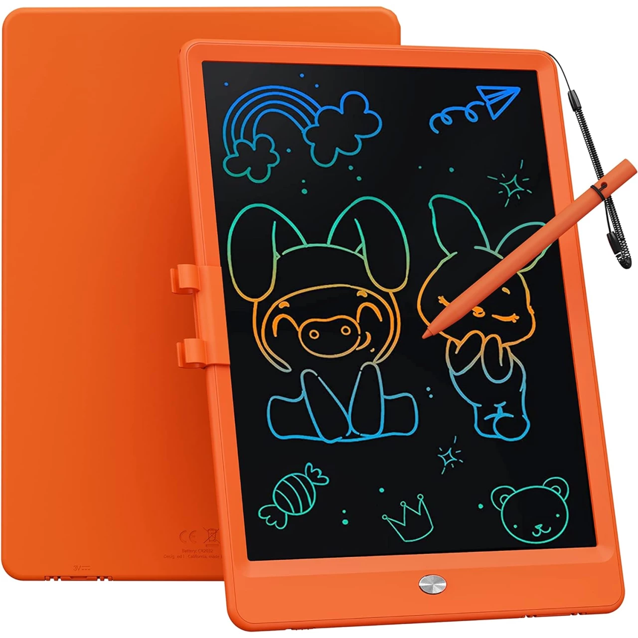Bravokids Toys for 3-6 Years Old Girls Boys, LCD Writing Tablet 10 Inch Doodle Board (Orange)