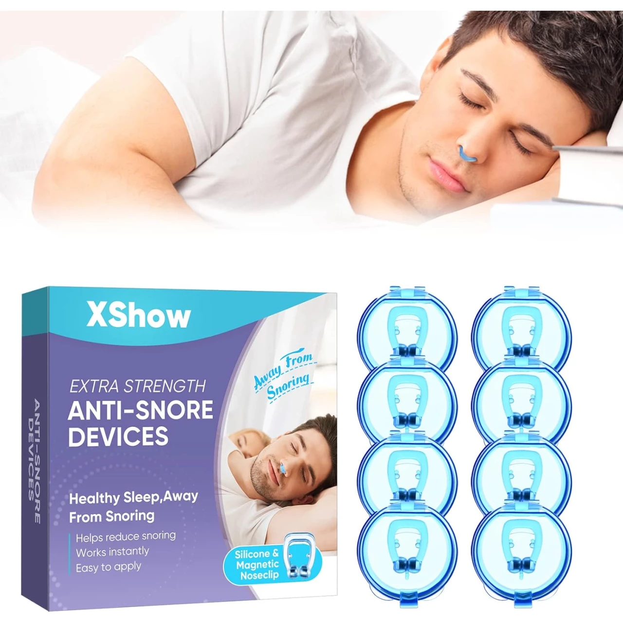 Anti Snoring Devices, 8 Pcs Magnetic Anti Snoring Nose Clip