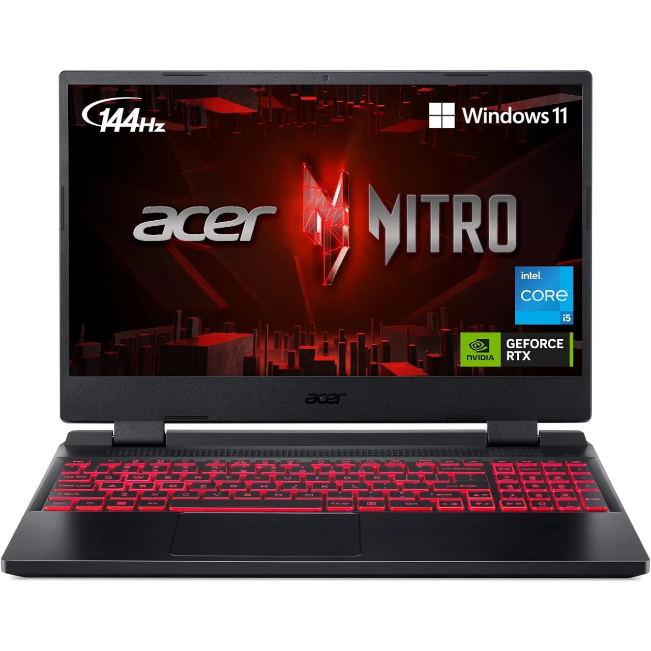 Acer Nitro 5 AN515-58-525P Gaming Laptop | Intel Core i5-12500H | NVIDIA GeForce RTX 3050 Laptop GPU | 15.6&quot; FHD 144Hz IPS Display | 8GB DDR4 | 512GB PCIe Gen 4 SSD | Killer Wi-Fi 6 | Backlit Keyboard