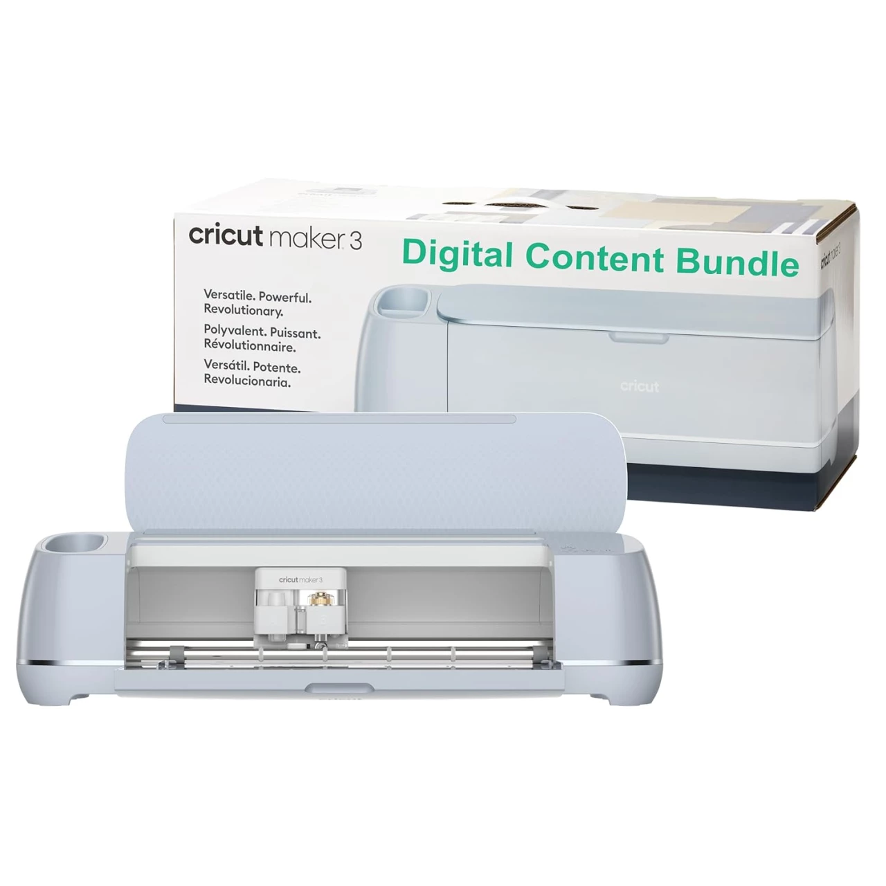 Cricut Maker 3 &amp; Digital Content Library Bundle - Includes 30 images in Design Space App - Smart Cutting Machine, 2X Faster &amp; 10X Cutting Force, Cuts 300+ Materials, Blue