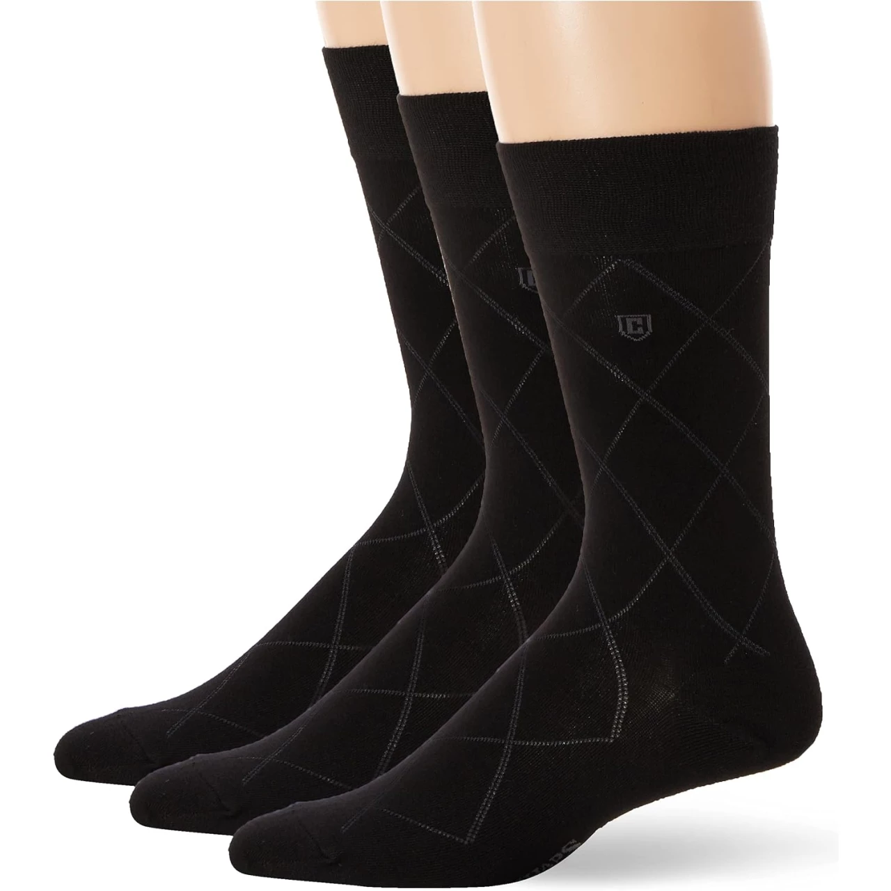 Chaps Men&rsquo;s Classic Dress Crew Socks-3 Pair Pack-Pattern and Solid Color Designs