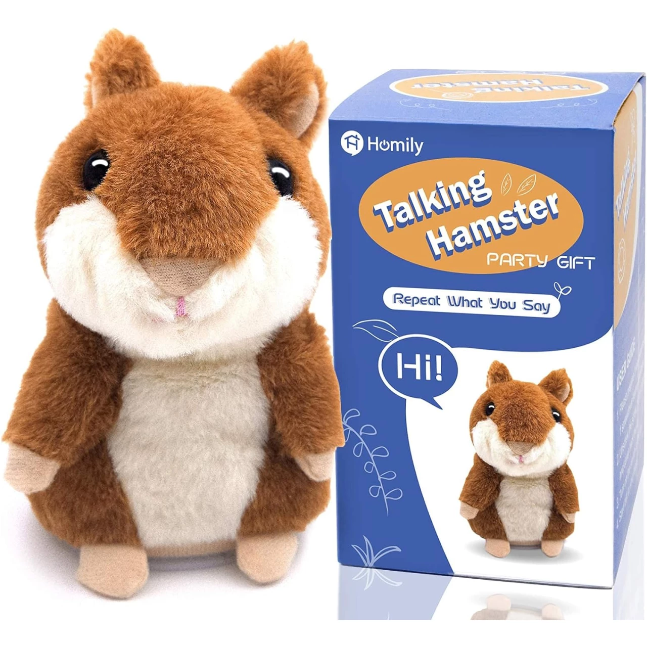 Homily Talking Hamster, Repeats What You Say Plush Animal Toy Electronic Hamster Mouse for Boys, Girls &amp; Baby Gift