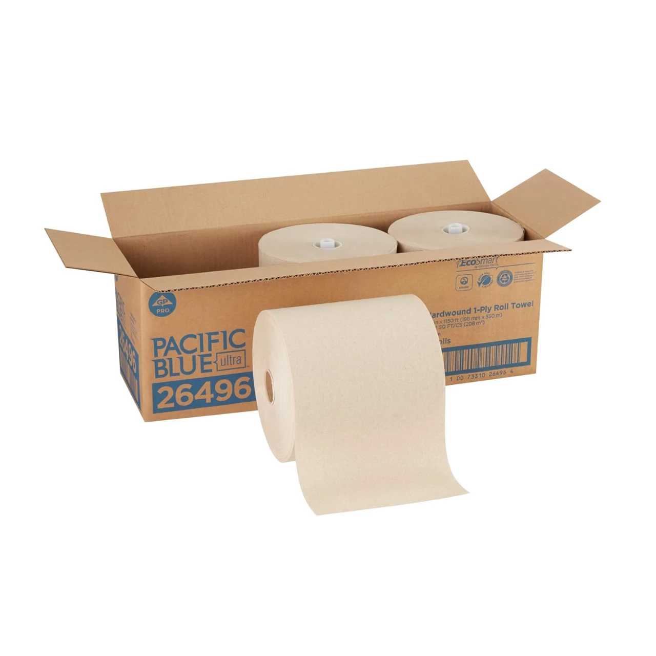 Pacific Blue Ultra 8&quot; High-Capacity Recycled Paper Towel Rolls by GP PRO (Georgia-Pacific) Brown 26496 1,150 Linear Feet Per Roll 3 Rolls Per Case