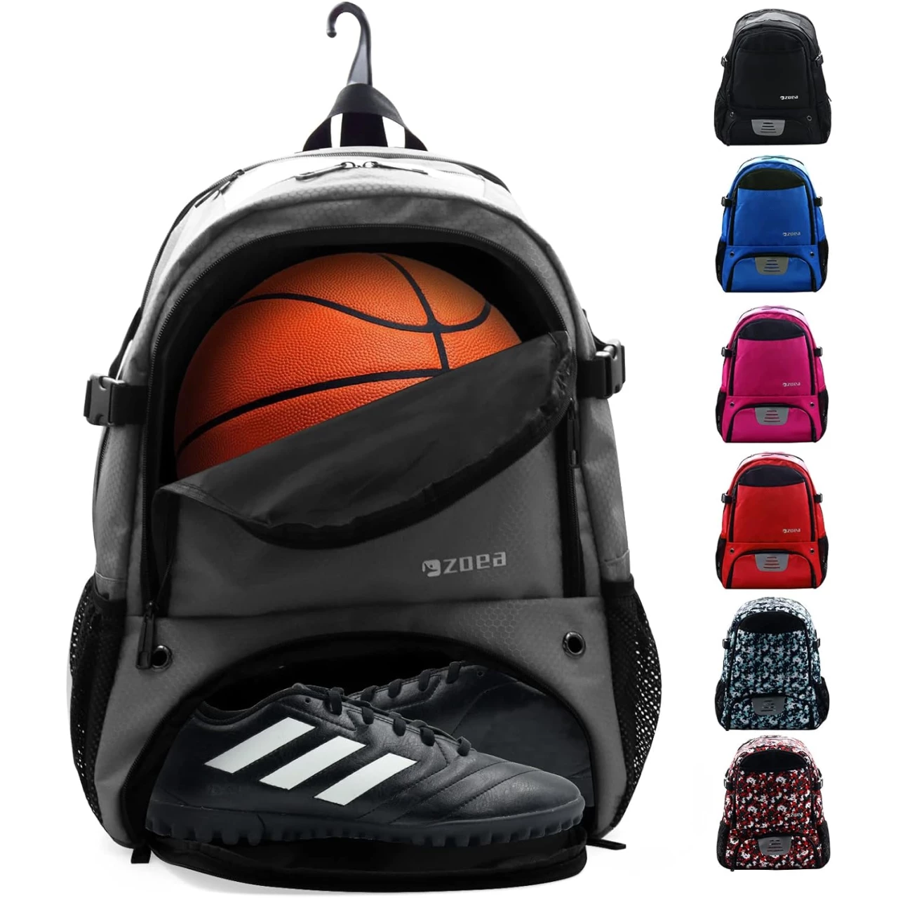 ZOEA Large Basketball Bag - Backpack for Basketball, Soccer &amp; Volleyball Football Gym