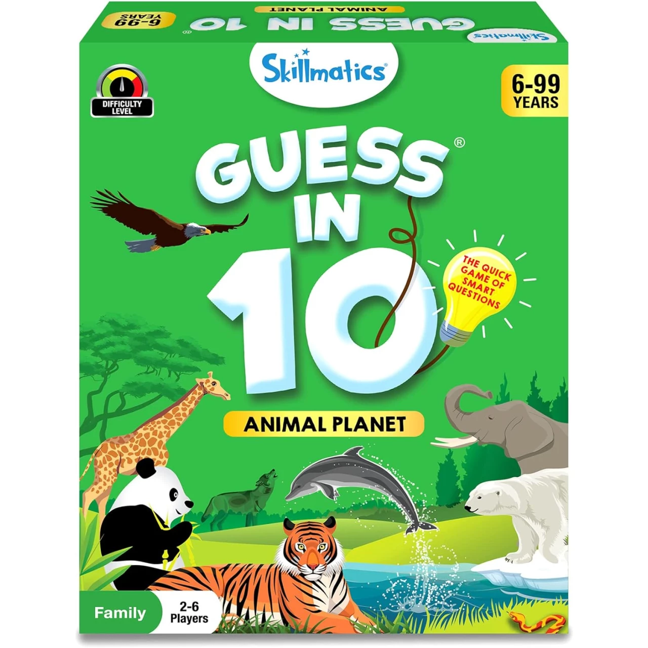 Skillmatics Card Game - Guess in 10 Animal Planet, Gifts for 6, 7, 8, 9 Year Olds and Up, Quick Game of Smart Questions, Fun Family Game