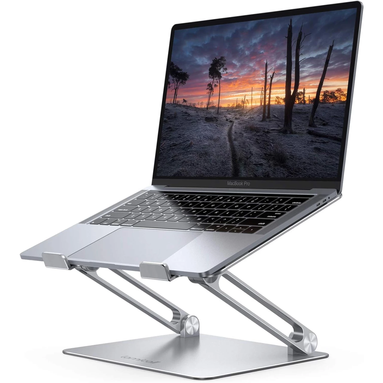 Lamicall Adjustable Laptop Stand, Portable Laptop Riser, Aluminum Laptop Stand for Desk Foldable, Ergonomic Computer Notebook Stand Holder for MacBook Air Pro, Dell XPS, HP (10-17.3&rsquo;&rsquo;) - Silver