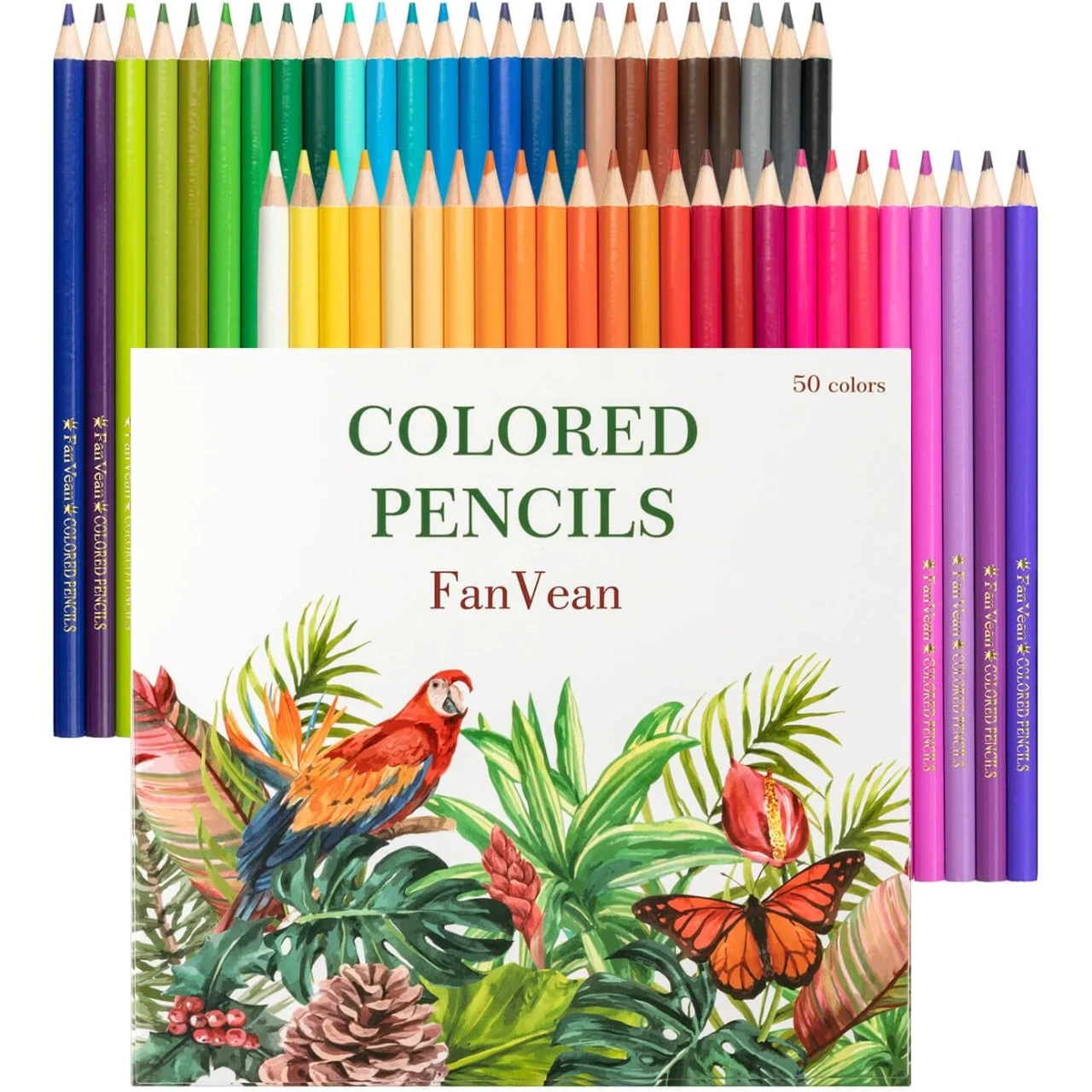 FanVean Colored Pencils Color Pencil Set for adult Coloring book Gifts for kids &amp; Adults 50 count