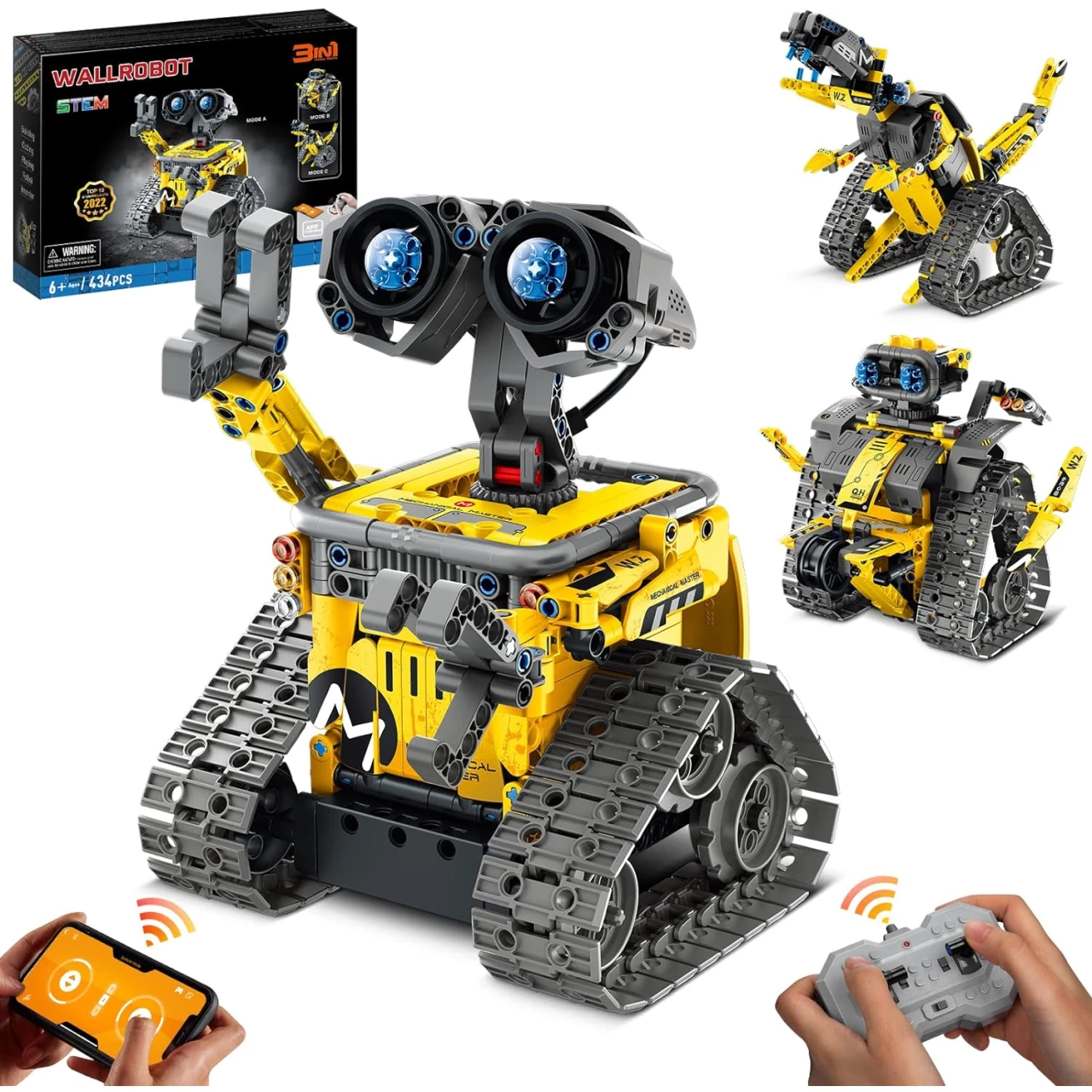 Sillbird STEM Building Toys, Remote &amp; APP Controlled Creator 3in1 Wall Robot/Explorer Robot/Mech Dinosaur Toys Set