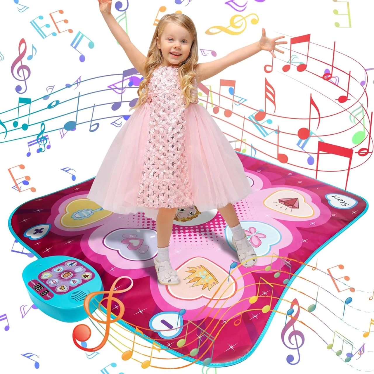 JUYOUNGA Dance Mat Gift for 3-12 Year Old Girls Boys Electronic Dance Pad Game Toy for Kids Age 4 5 6 7 8 9 10+
