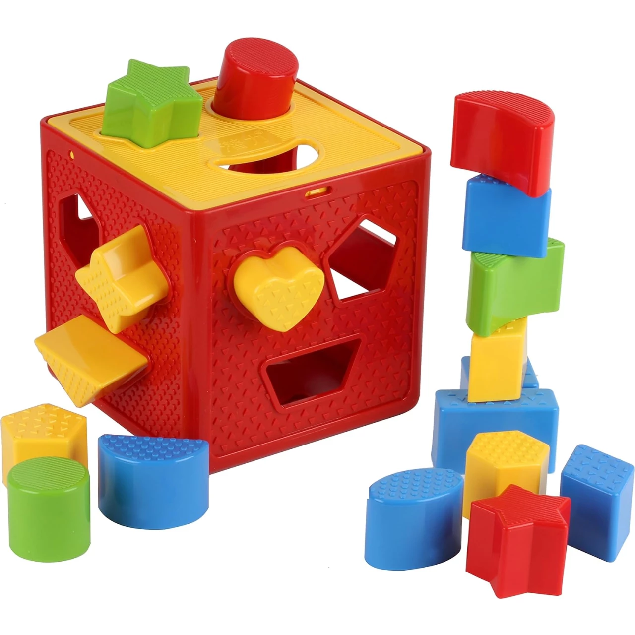 Play22 Baby Blocks Shape Sorter Toy - Childrens Blocks Includes 18 Shapes