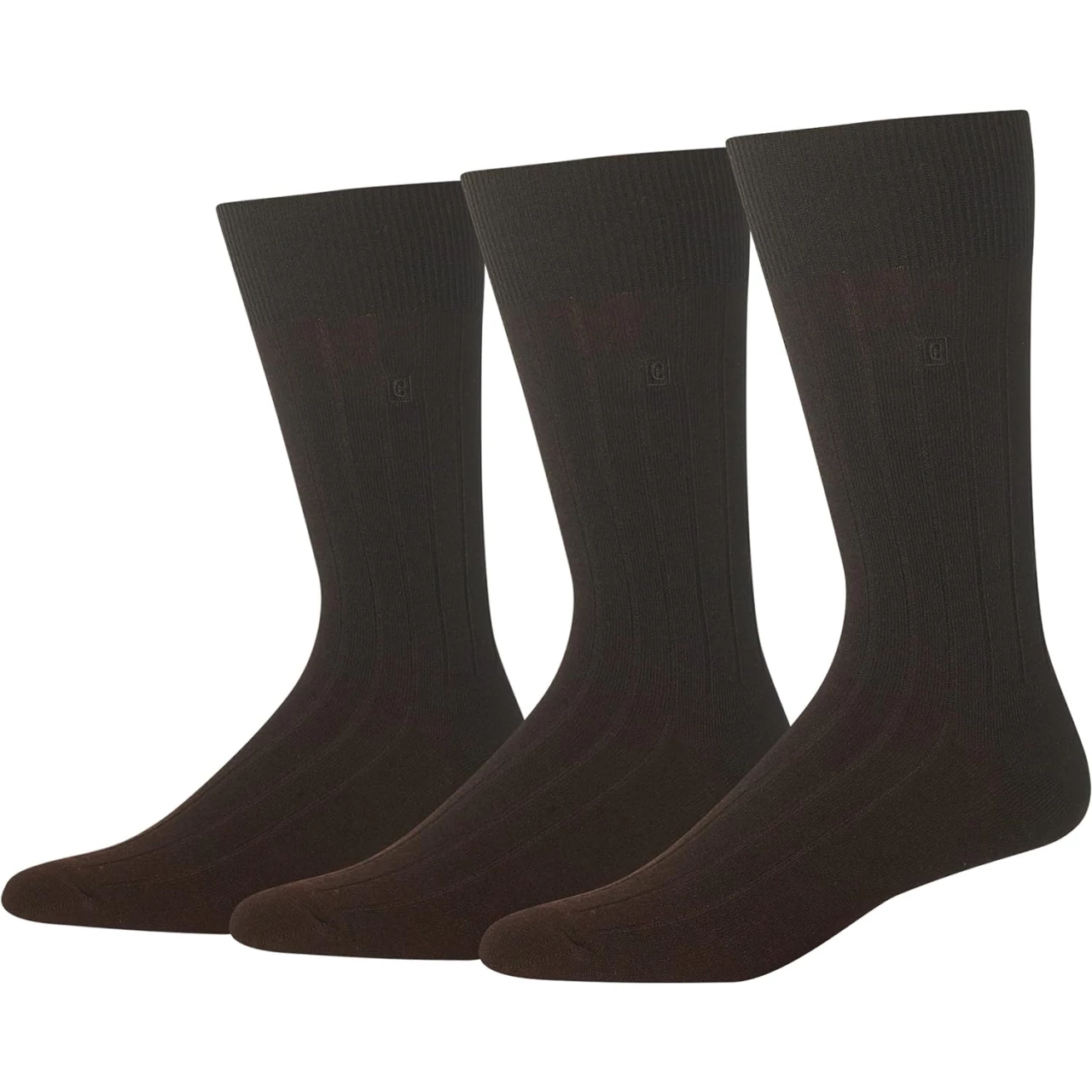 Chaps Men&rsquo;s Soft Touch True Rib Dress Crew Socks-3 Pair Pack-Modal Blend and Embroidered Detail