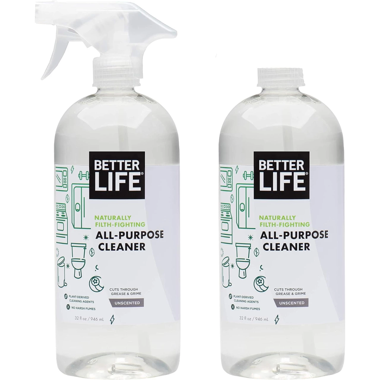 Better Life Natural All-Purpose Cleaner, Safe Around Kids &amp; Pets, 2409C, 32 Fl Oz (Pack of 2)