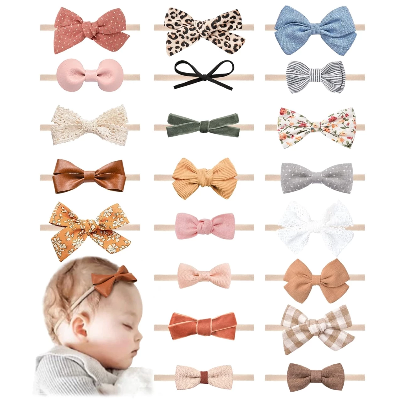 21 PCS Baby Headbands and Bows Hairbands