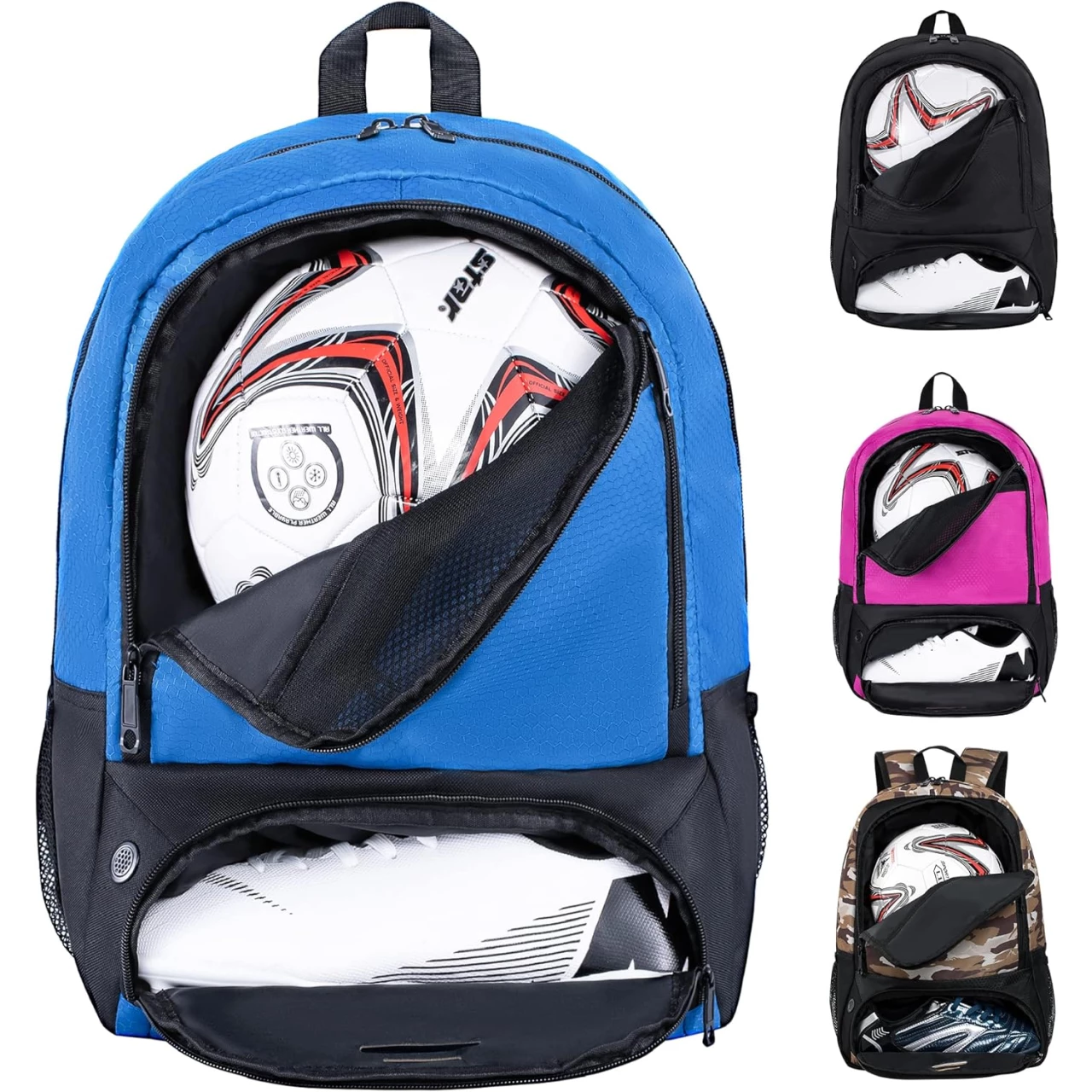 Himal Outdoors Soccer Bag-Backpack for Soccer,Backpack for Football &amp; Volleyball &amp; Handball,Sports Bag with Separate Cleat and Ball Holder