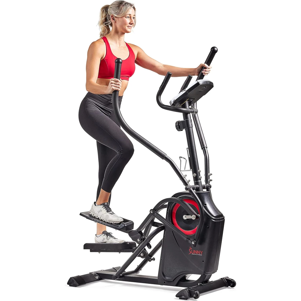 Sunny Health &amp; Fitness Premium Cardio Climber Stepping Elliptical Machine - SF-E3919, Black