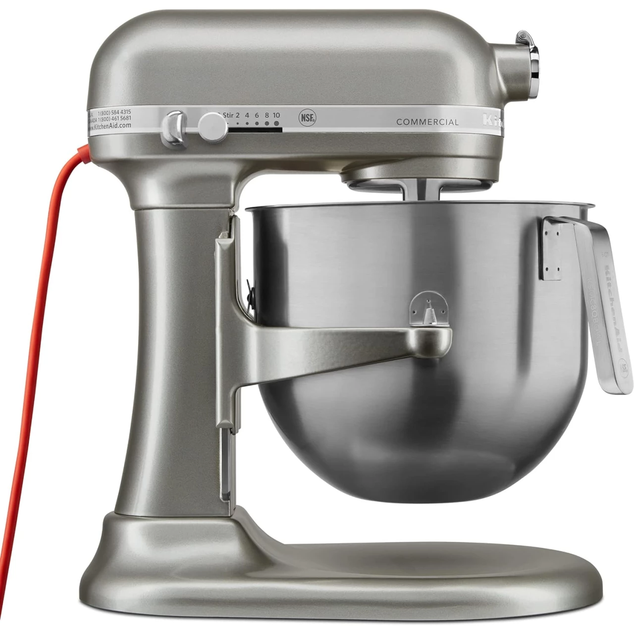 KitchenAid KSM8990CU 8-Quart Commercial Countertop Mixer, 10-Speed, Gear-Driven, Contour Silver