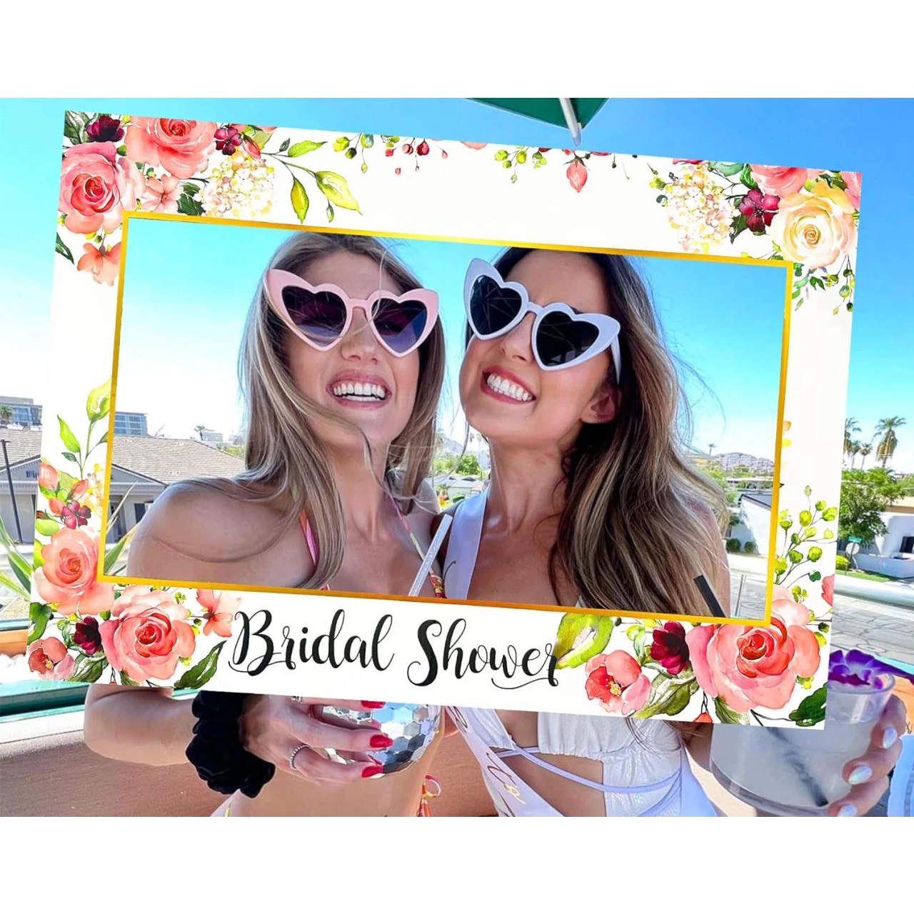JeVenis Floral Bridal Shower Photo Booth Props