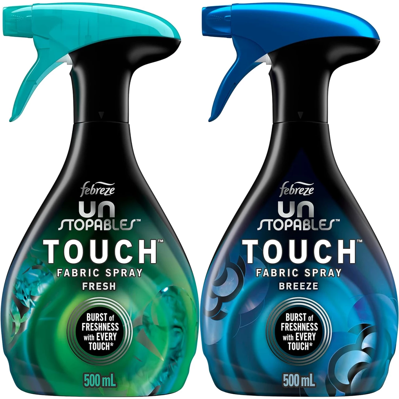 Febreze Unstopables Touch Fabric Spray and Odor Fighter, Fresh &amp; Breeze, 16.9 oz, Pack of 2