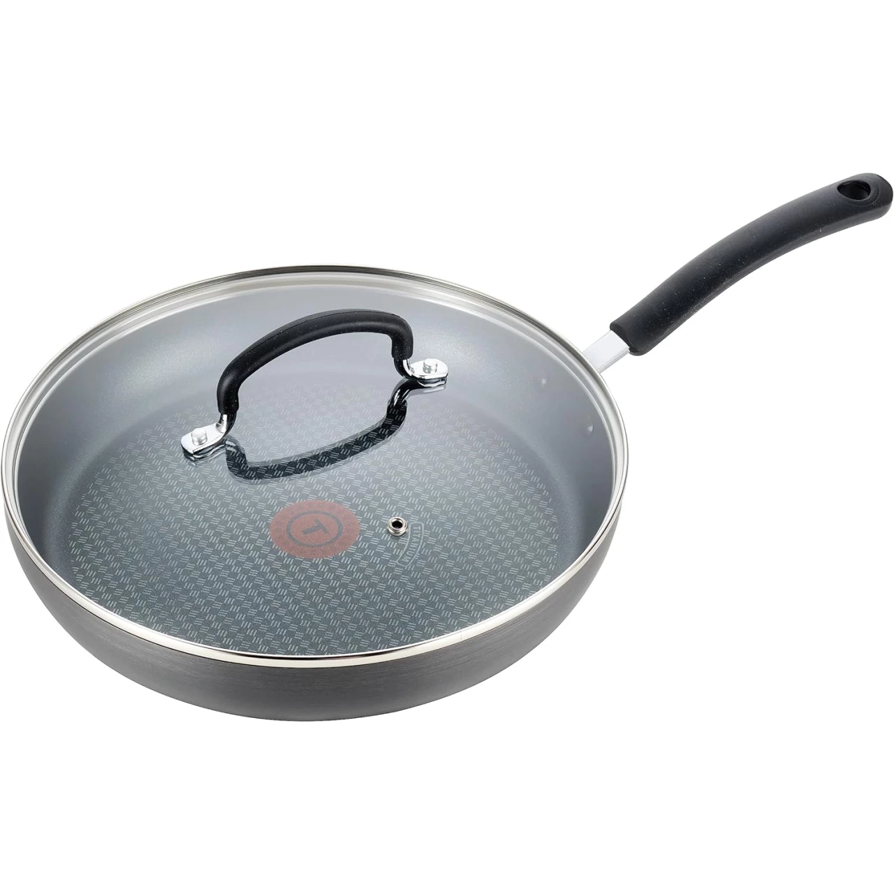 T-fal Ultimate Hard Anodized Nonstick Fry Pan with Lid 12 Inch Cookware, Pots and Pans, Dishwasher Safe Black