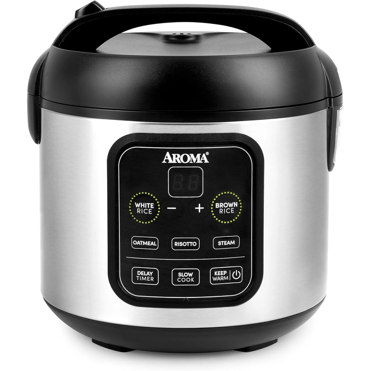 Aroma Housewares ARC-994SB Rice &amp; Grain Cooker Slow Cook, Steam, Oatmeal, Risotto, 8-cup cooked/4-cup uncooked/2Qt, Stainless Steel