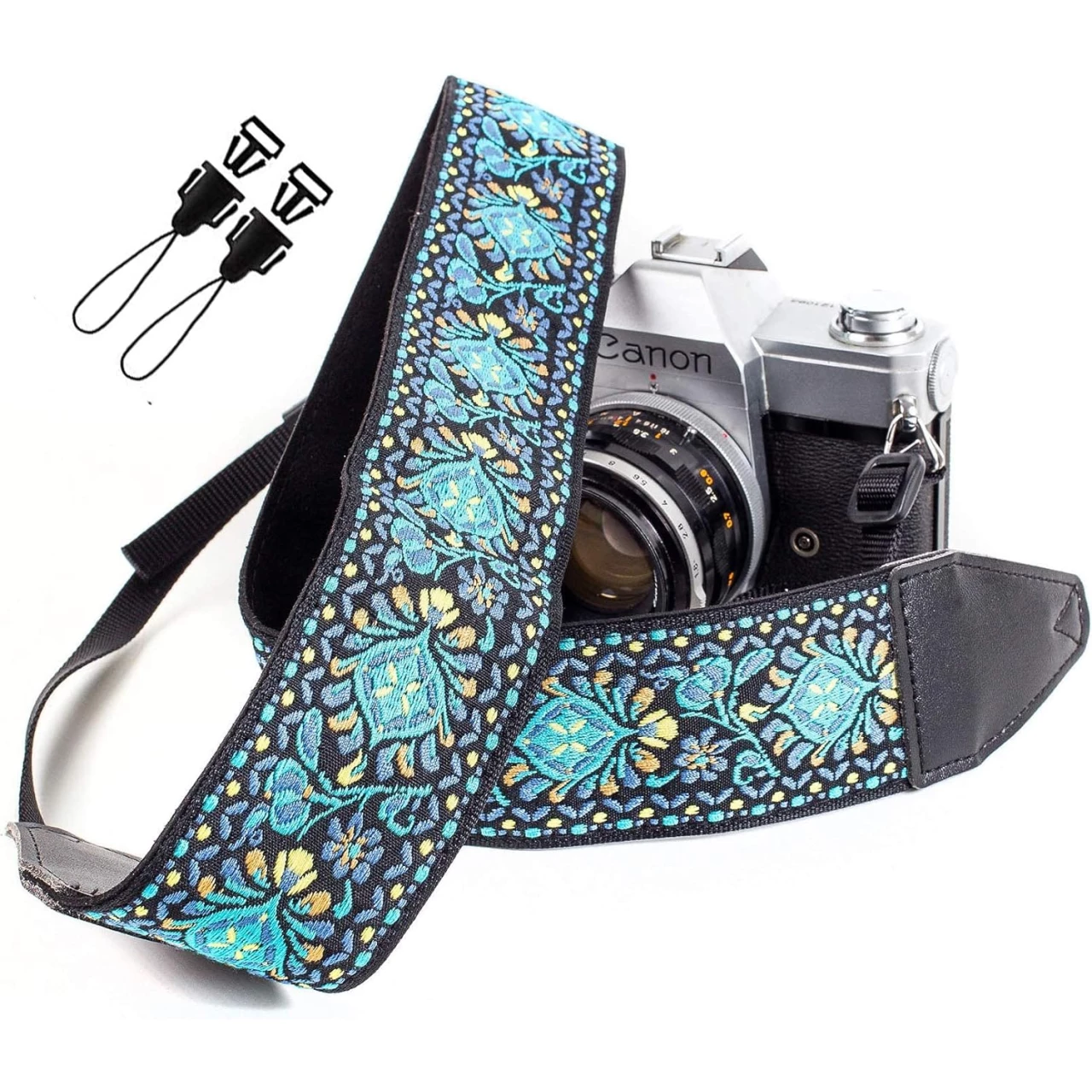 Blue Woven Vintage Camera Strap for All DSLR Camera