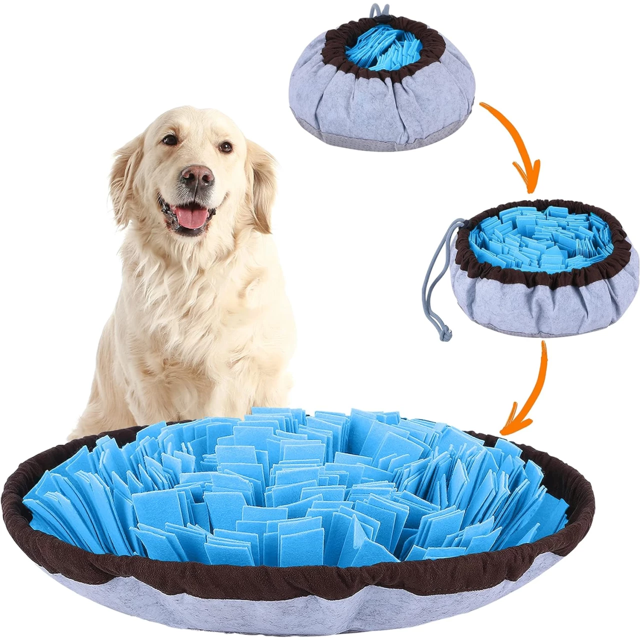 PET ARENA Adjustable Snuffle mat for Dogs, Dog Puzzle Toys, Enrichment Pet Foraging mat for Smell Training and Slow Eating, Stress Relief Interactive Dog Toy for Feeding, Dog Mental Stimulation Toys